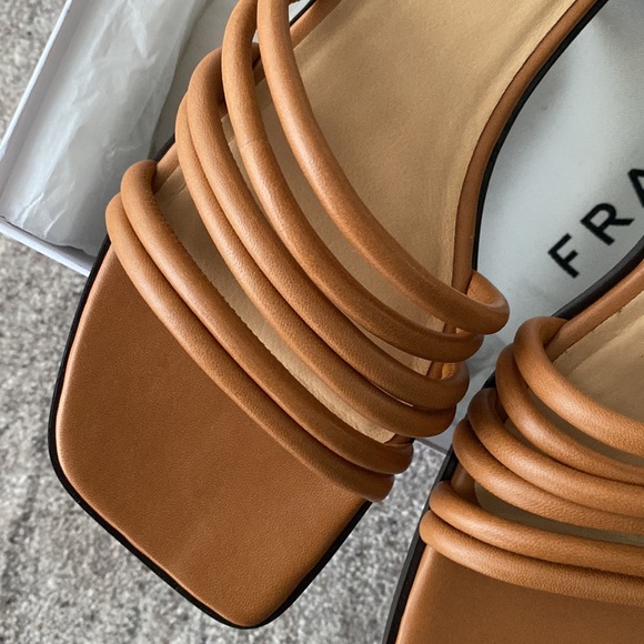 FRAME LE CAPRI STRAPPY SLIDE SANDAL IN TOBACCO - Picture 3 of 7